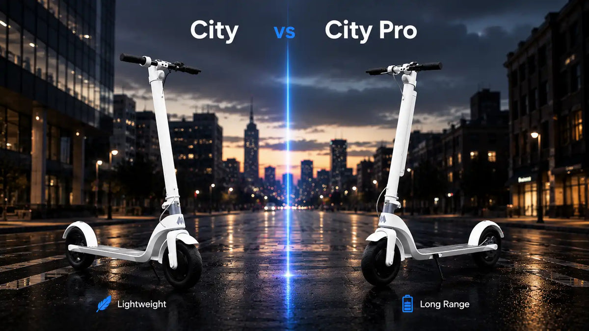 Header image for Metro America's buyer comparison of the METRO City and METRO City Pro commuter electric scooters