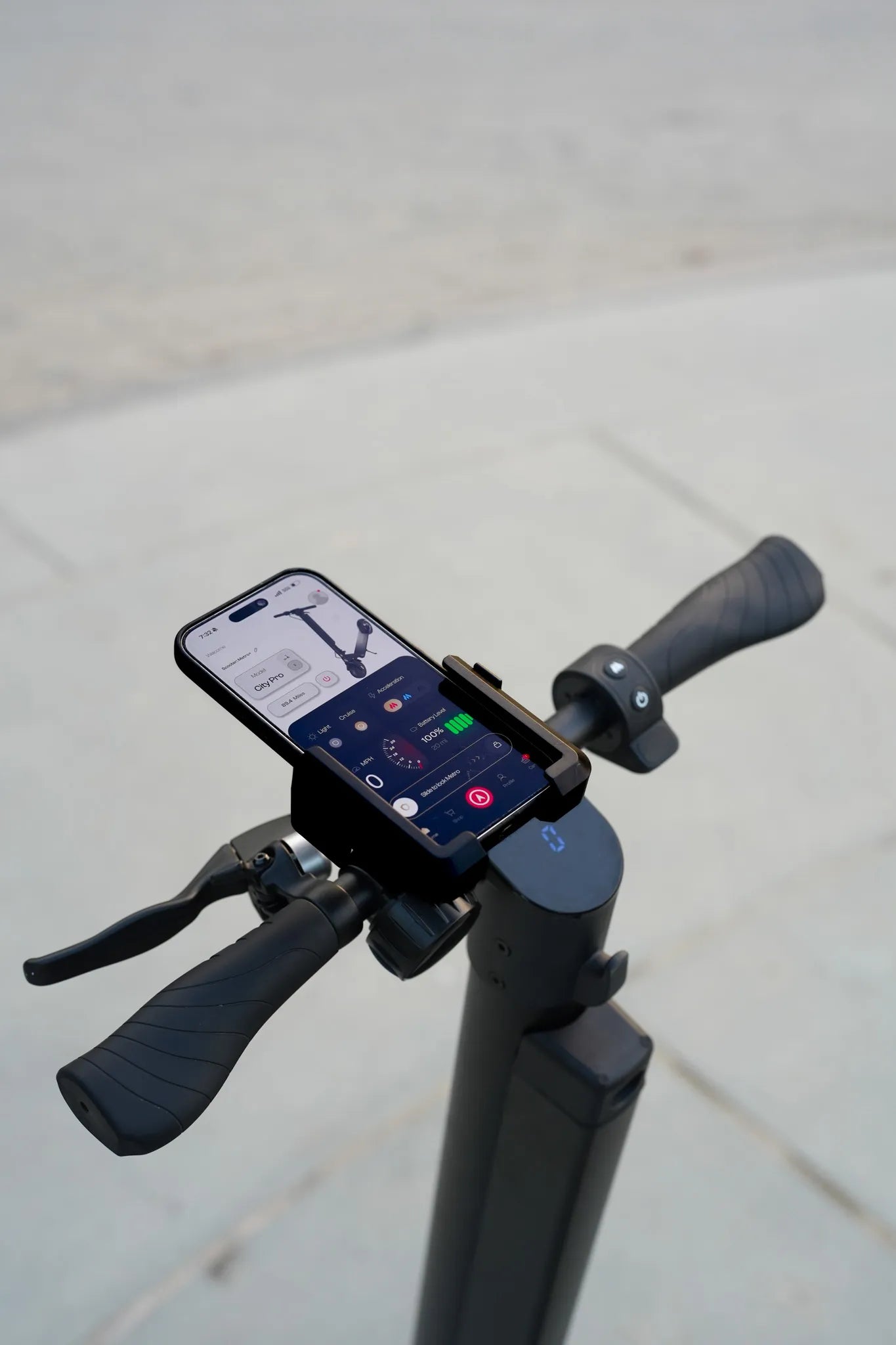 METRO+ app paired to a scooter