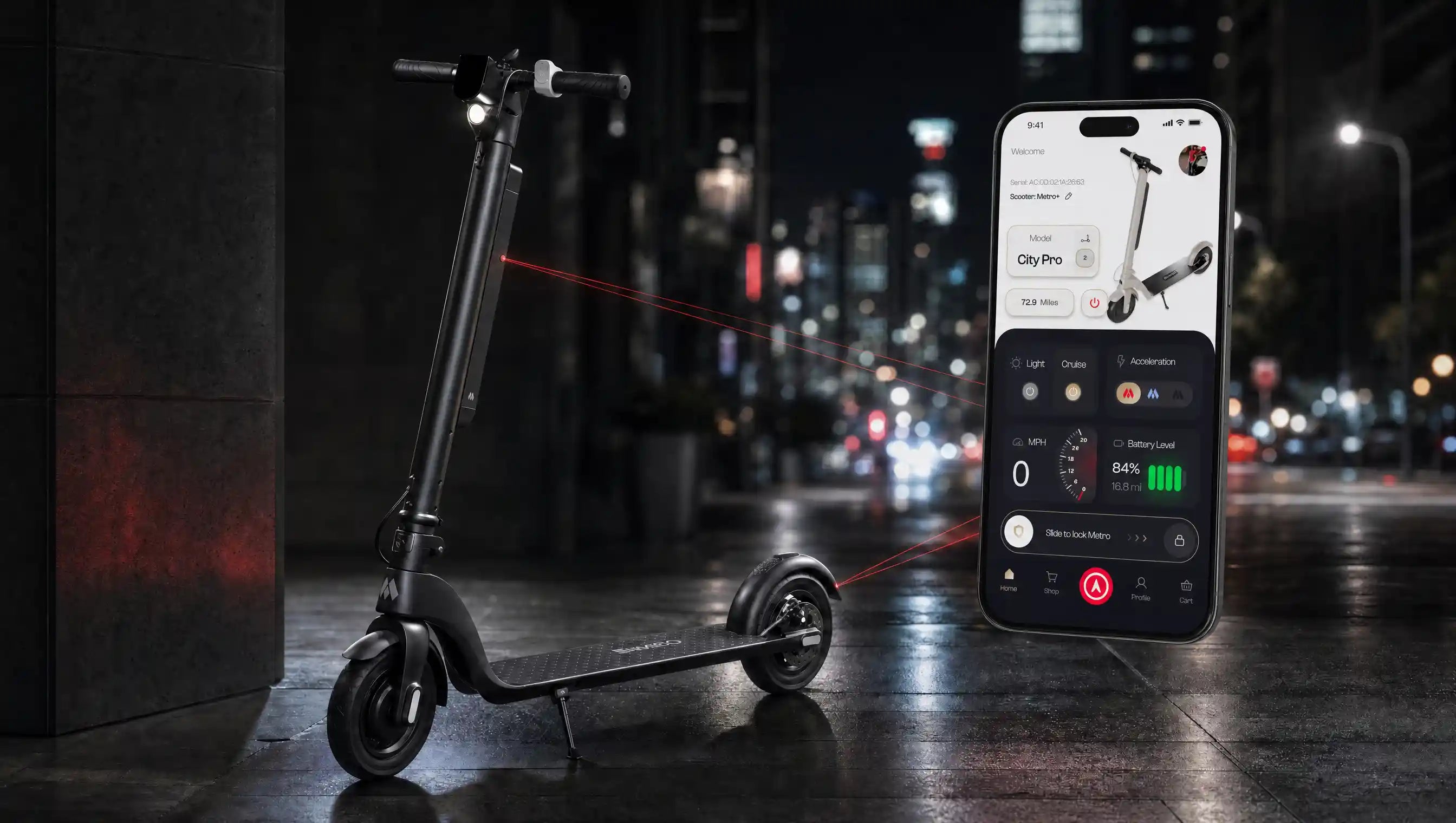 METRO+ paired to a METRO scooter